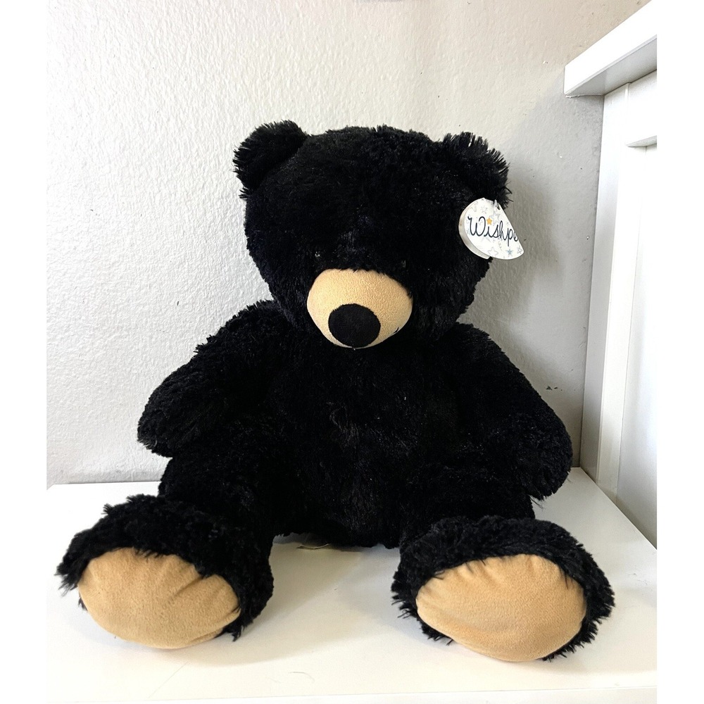 Wishpets Pawpets Black Bear Plush Big Paws Stuffed Animal Vintage‎